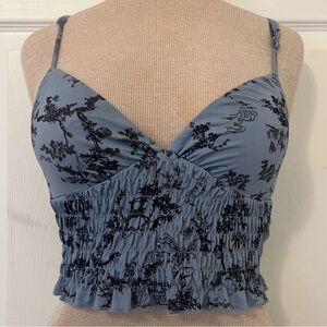 Urban Outfitters Blue Floral Tank Top